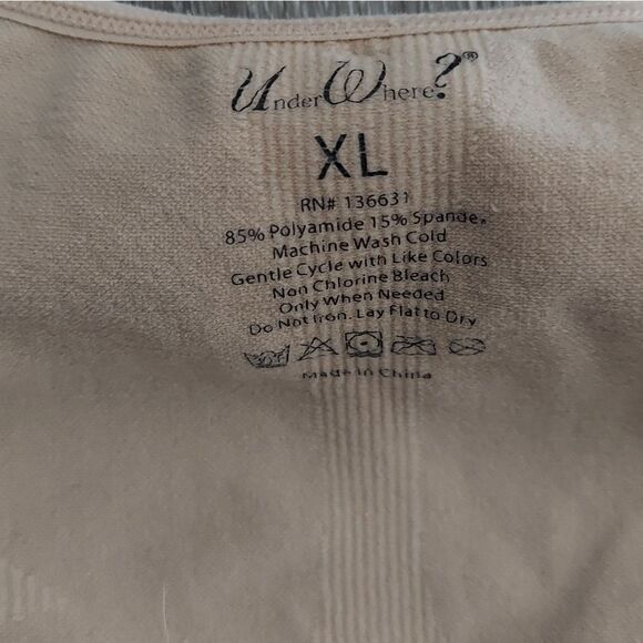 UnderWhere? Womens Classic Nude Bodysuit Mid Thigh W. Open Gusset XL - Picture 3 of 5